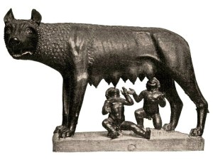 Capitoline Wolf. Traditional scholarship says the wolf-figure is Etruscan, 5th century BC, with figures of Romulus and Remus added in the 15th century AD by Antonio Pollaiuolo. Recent studies suggest that the wolf may be a medieval sculpture dating from the 13th century AD
