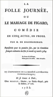 Le Mariage de Figaro, 1784
